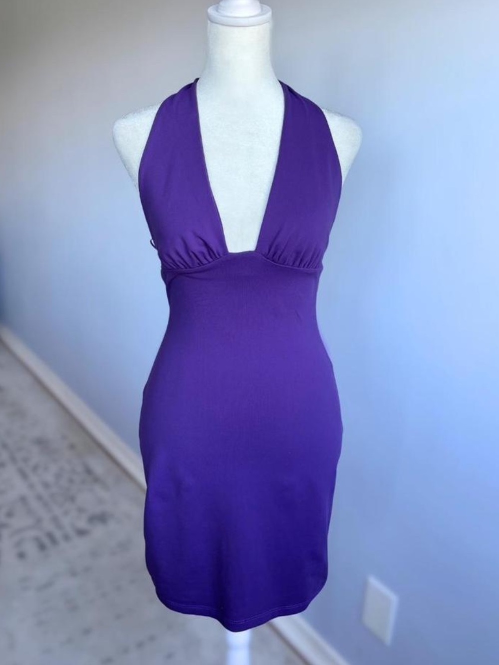 Purple Susana Monaco Halter Y2K Style Dress